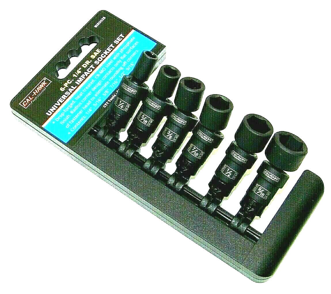 1/4 Inch Drive Universal Impact Socket Set (6-Piece - SAE)