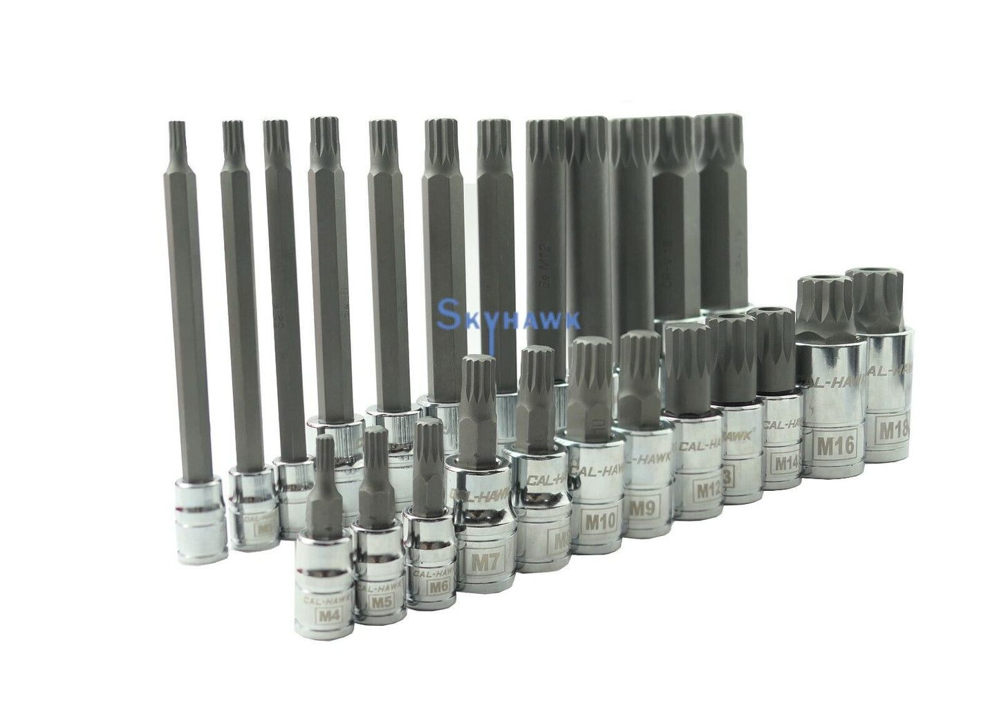 1/4 Inch / 3/8 Inch / 1/2 Inch Drive Tamper-Resistant / XZN Bit Socket Set (16-Piece)