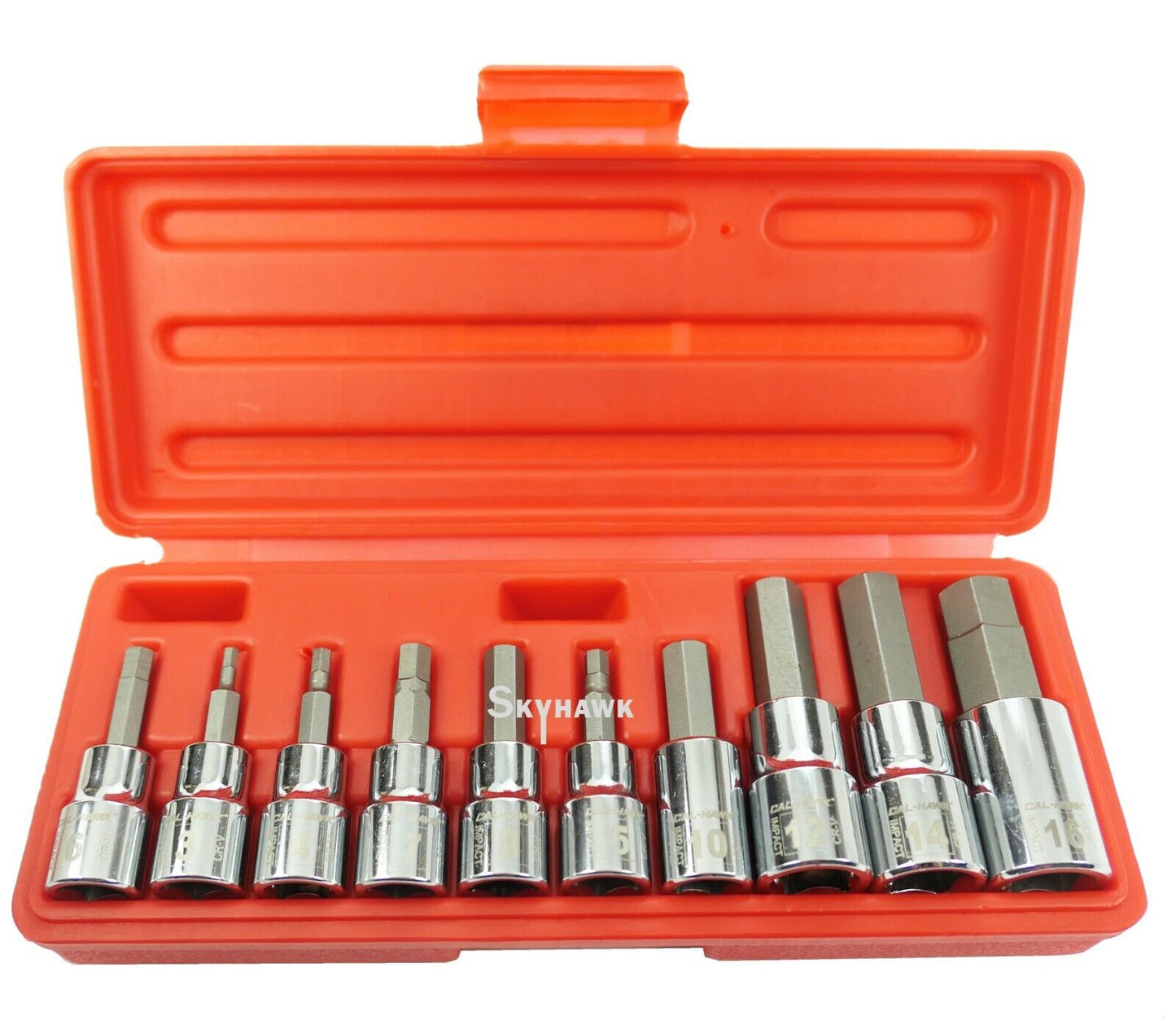 3/8 Inch / 1/2 Inch Drive Hex Bit Socket Set (10-Piece - Metric)