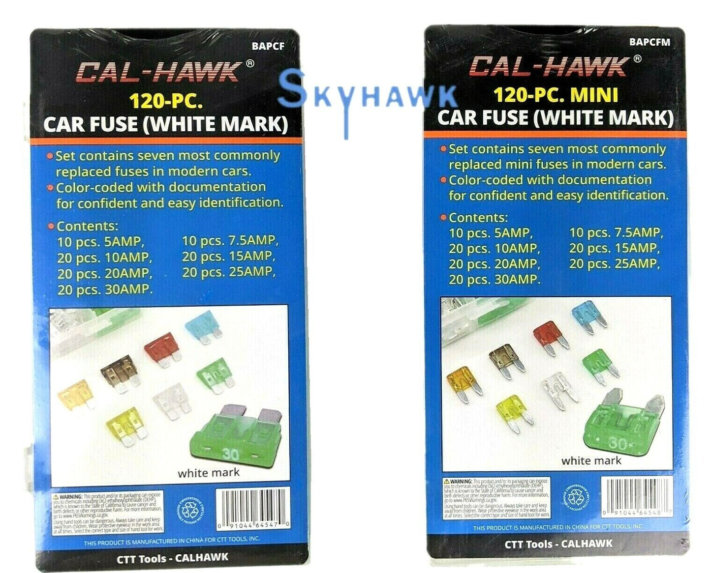 240pc Blade Fuse Assortment Auto Car Truck Motorcycle AMP White Mark FUSES Kit