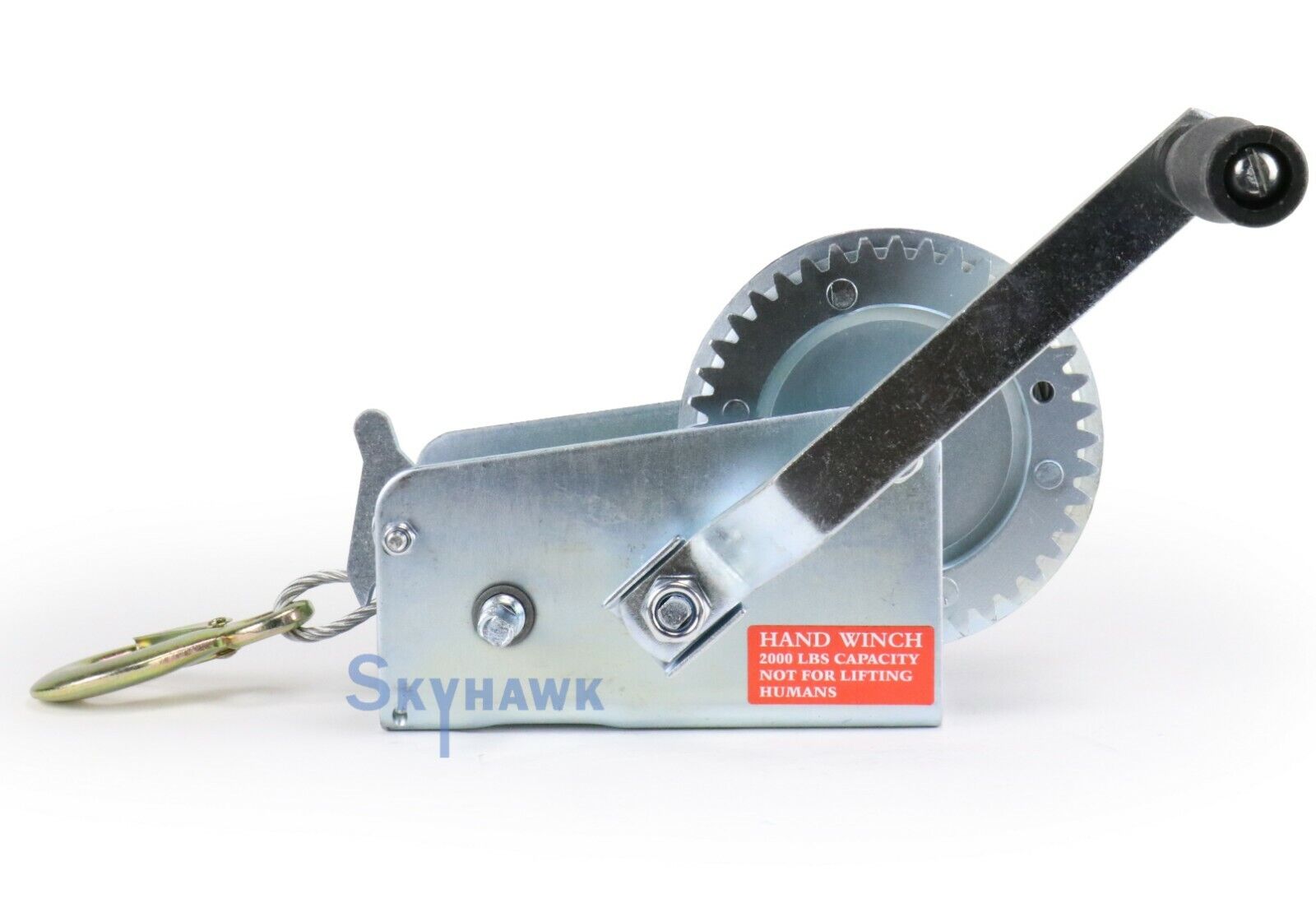 1 T 2000lb Boat Winch 10m Steel Cable w/2-Speed 8:1 + 4:1 Gear Hand Crank Towing - skyhawktools