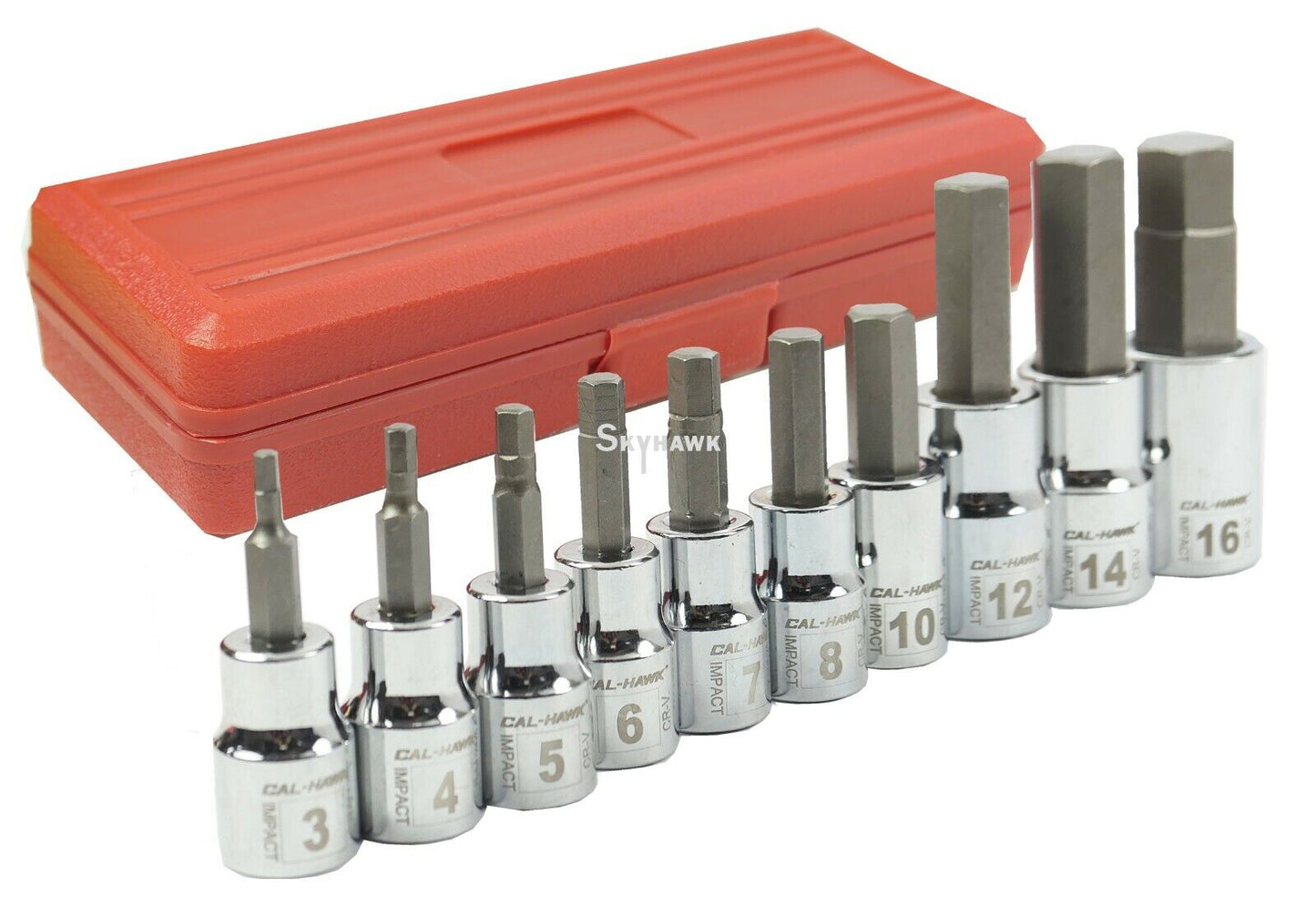 3/8 Inch / 1/2 Inch Drive Hex Bit Socket Set (10-Piece - Metric)