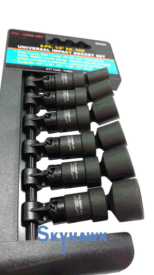 1/4 Inch Drive Universal Impact Socket Set (6-Piece - SAE)