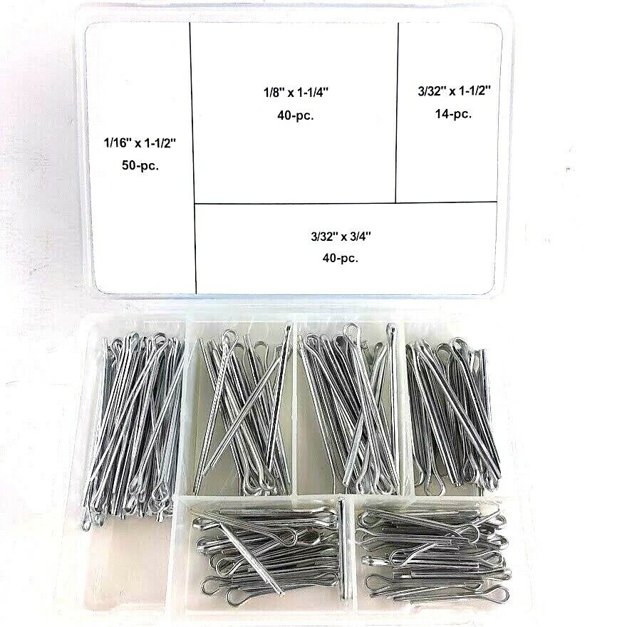 144 PC Cotter Pin Assortment Different Sizes Stainless steel Cotter Pin Keys Set