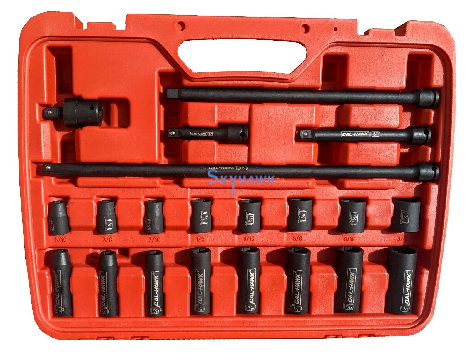 3/8 Inch Drive Deep / Standard Impact Socket Set (80-Piece - SAE / Metric) - skyhawktools