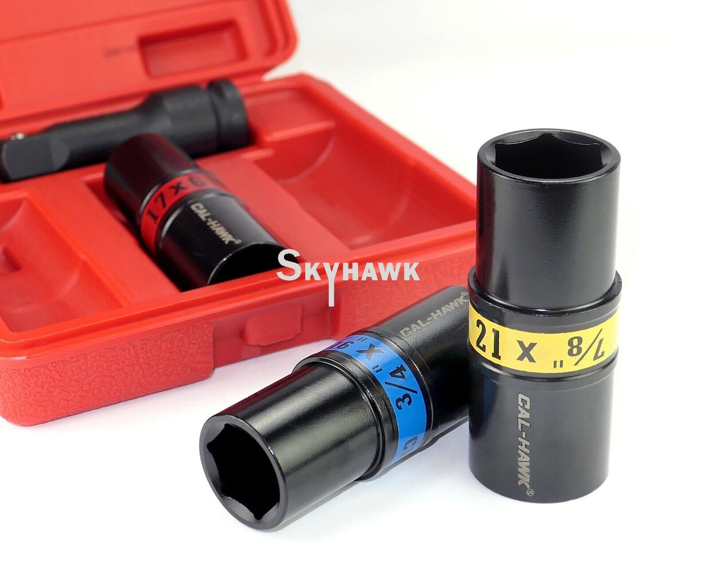 Cal-Hawk 4 Pc. 1/2" Drive Flip Impact Socket Set - skyhawktools