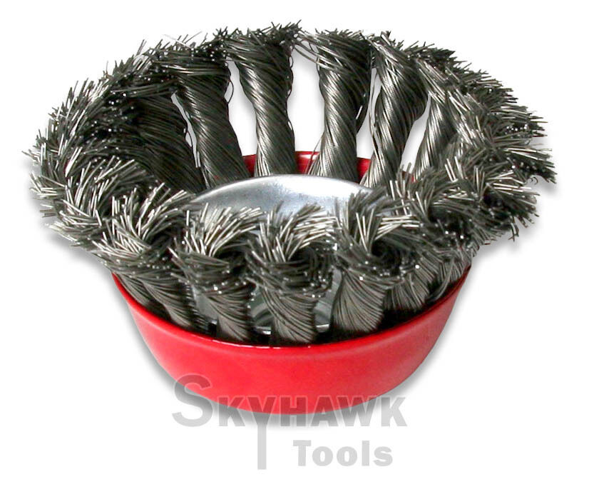 3" Knot Type Fine Wire Cup Brush 5/8" Arbor - skyhawktools