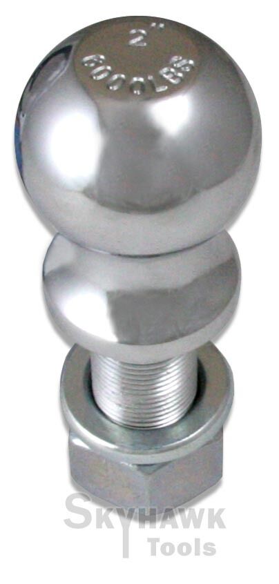 2ö RV Truck Trailer Hitch Ball (Shank Size: 1öX 2-1/2ö) Polish Chrome Plated - skyhawktools