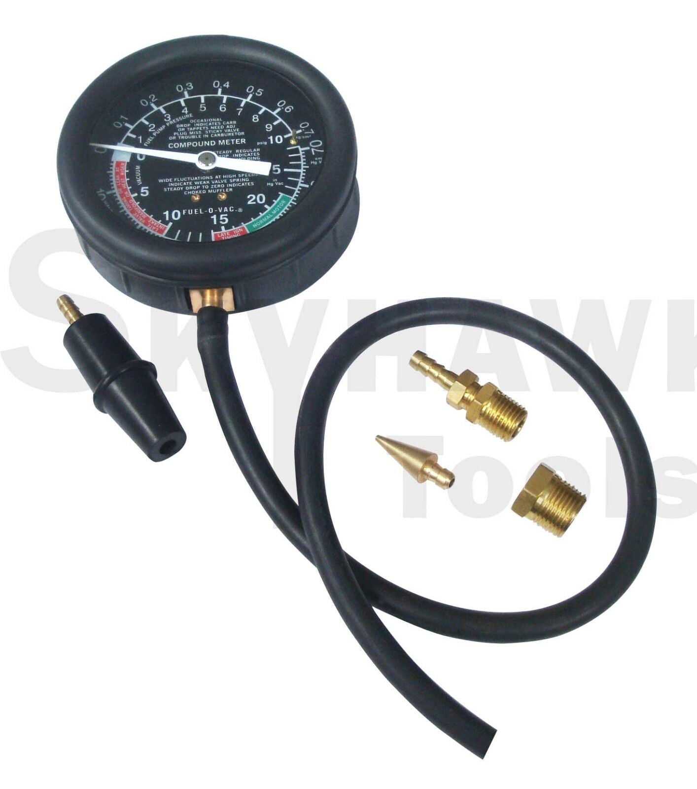 Vacuum and Fuel Pump Tester/Brass fittings  heavy-duty rubber hose - skyhawktools