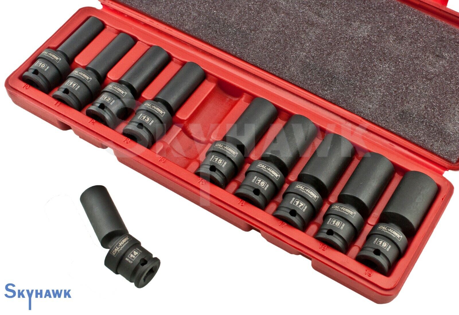 3/8 Inch Drive Universal Deep Impact Socket Set (10-Piece - Metric) - skyhawktools