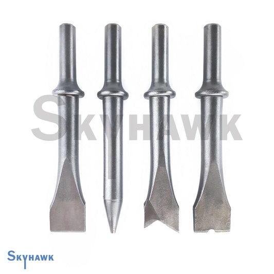 4 Pc Air Chisel Set Precision Ground Shank Air Hammers Tapered Punch Ripping NEW