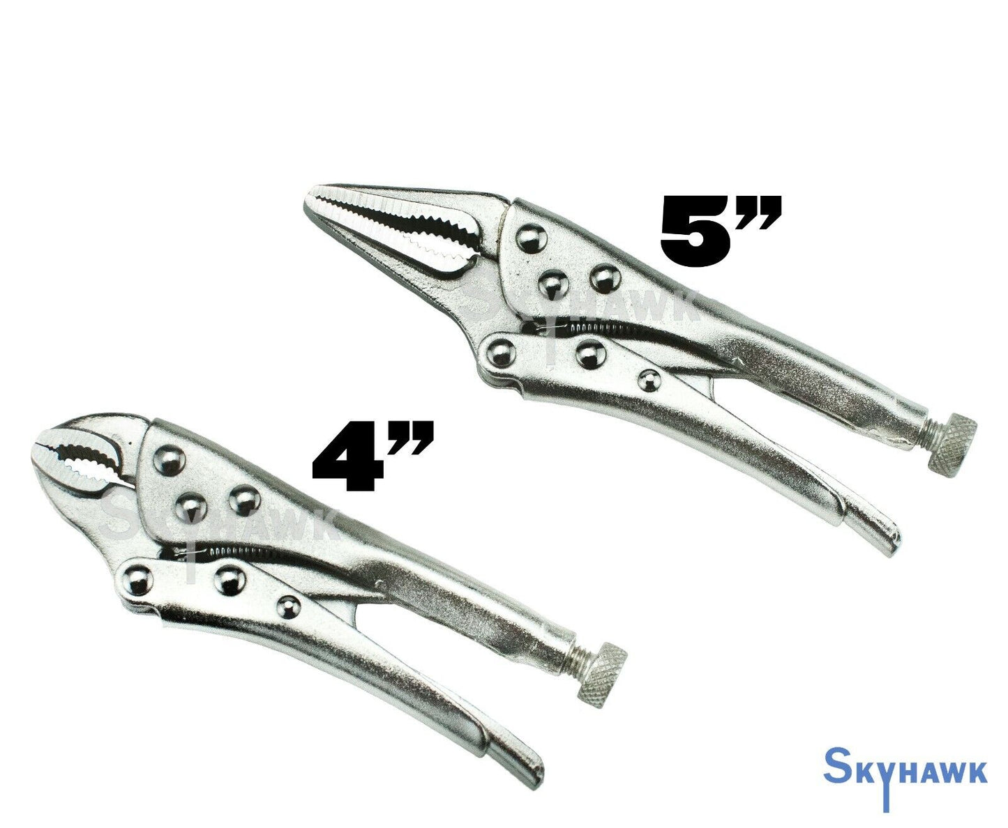 2pc Mini Vise Grips Locking Pliers 4" and 5"