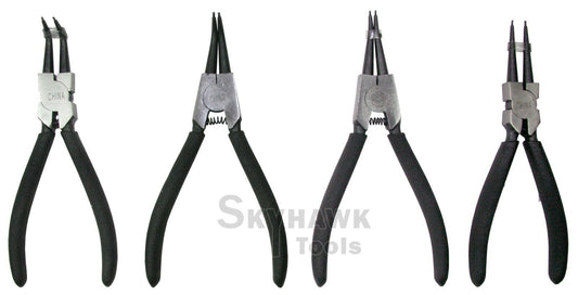 New 4-Pc 6ö Circlip and Snap Ring Pliers Set Internal External Straight Curved - skyhawktools