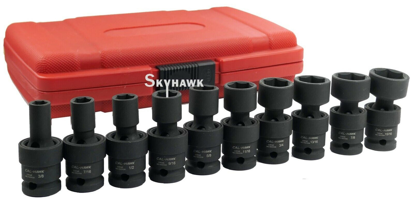 1/2 Inch Drive Universal Impact Socket Set (10-Piece - SAE)