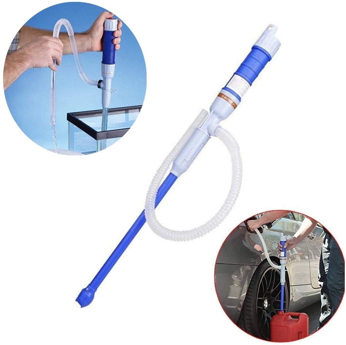 24" 2gal/min Battery-Powered Siphon Handheld Liquid Transfer Pump Gas/Oil/Water