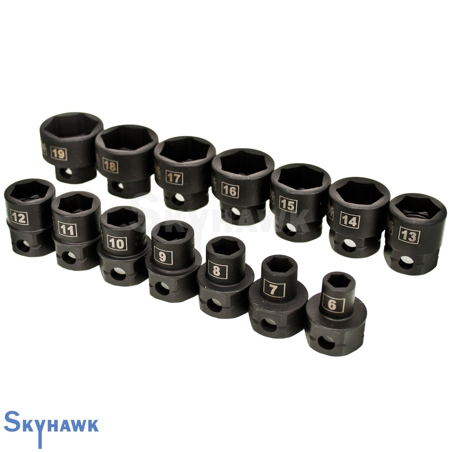 3/8 Inch Drive Low-Profile Impact Socket Set (14-Piece - Metric)