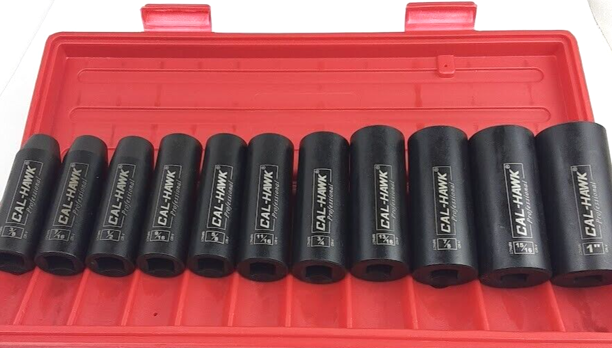 22 pc 1/2"Dr. 6 POINT Deep Impact Socket Chrome Vanadium CRV Set SAE and Metric