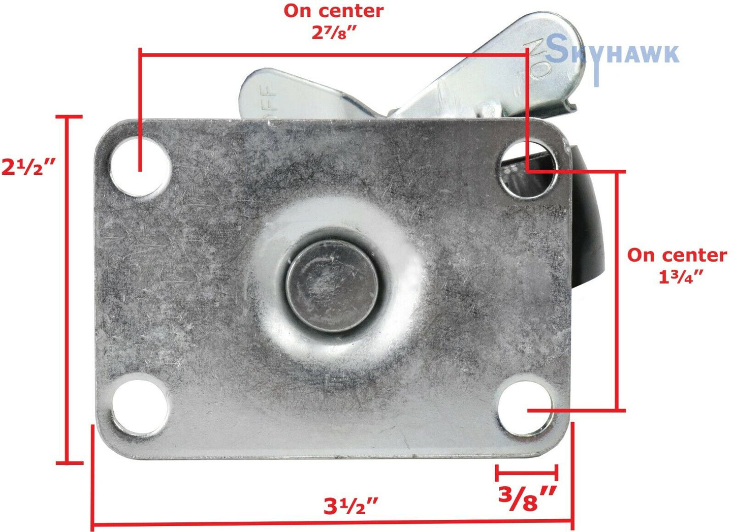 4-Pc. 3" 350-lb Capacity All-Steel Locking Wheel Swivel Top Plate Casters