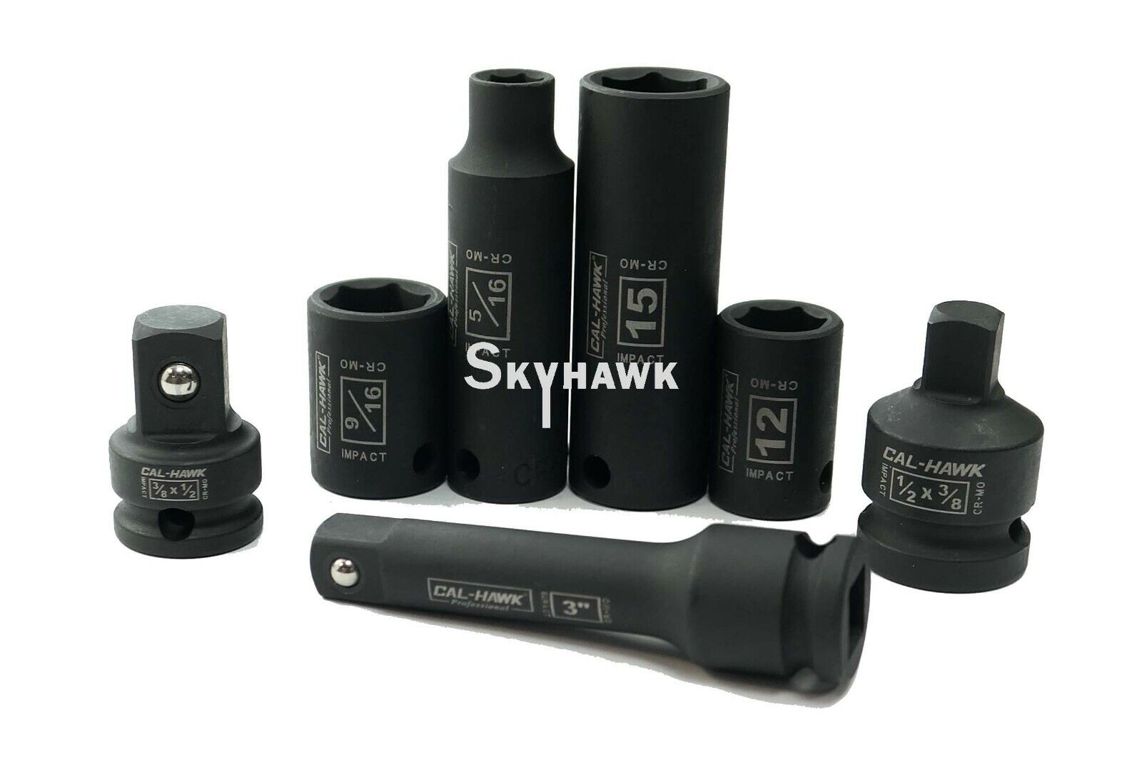 3/8 Inch Drive Deep / Standard Impact Socket Set (47-Piece - SAE / Metric) - skyhawktools