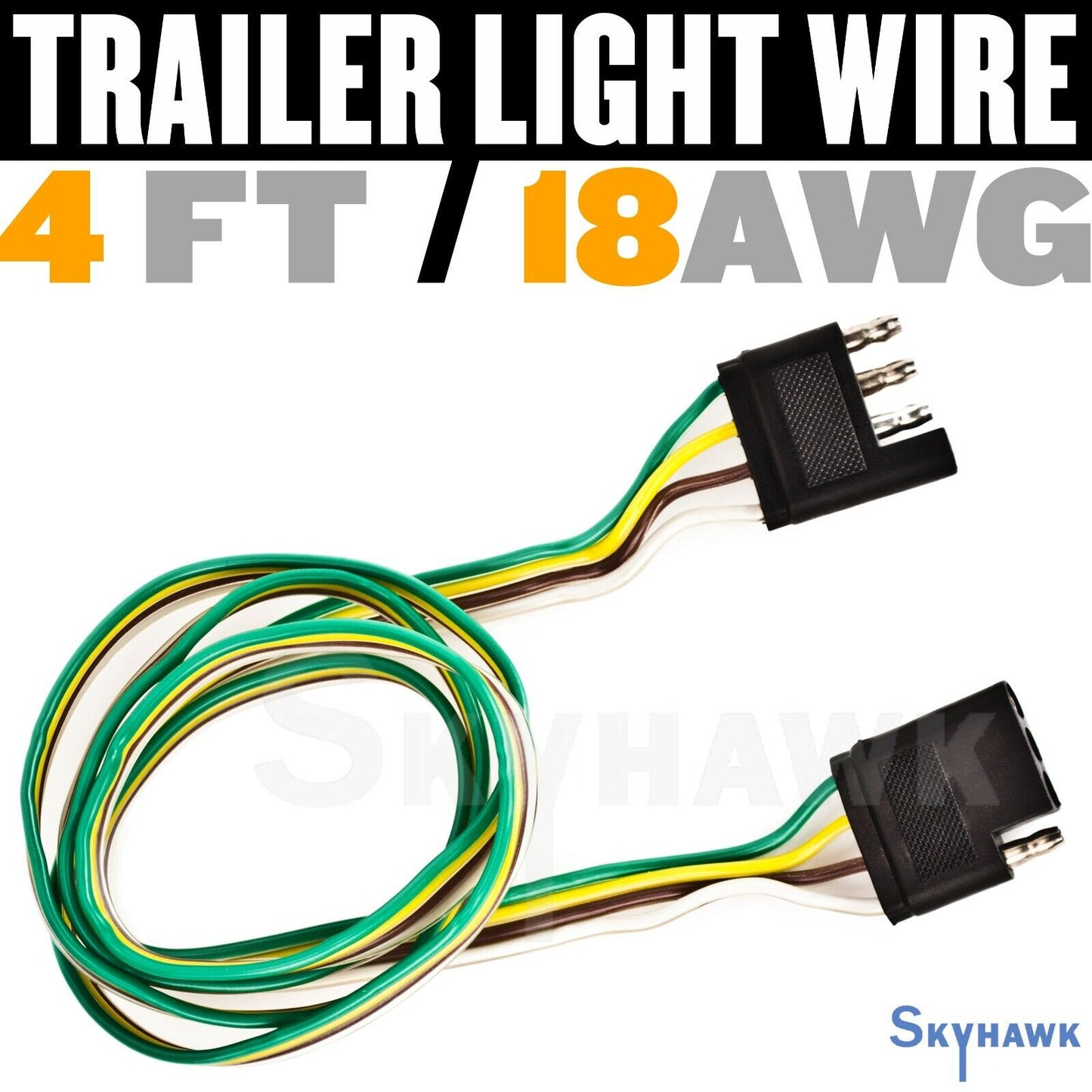 18 AWG 4ft Heavy Duty Trailer Light Wire / 4 ft extension male and female