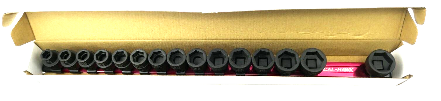 1/2 Inch Drive Low-Profile Impact Socket Set (15-Piece - Metric)