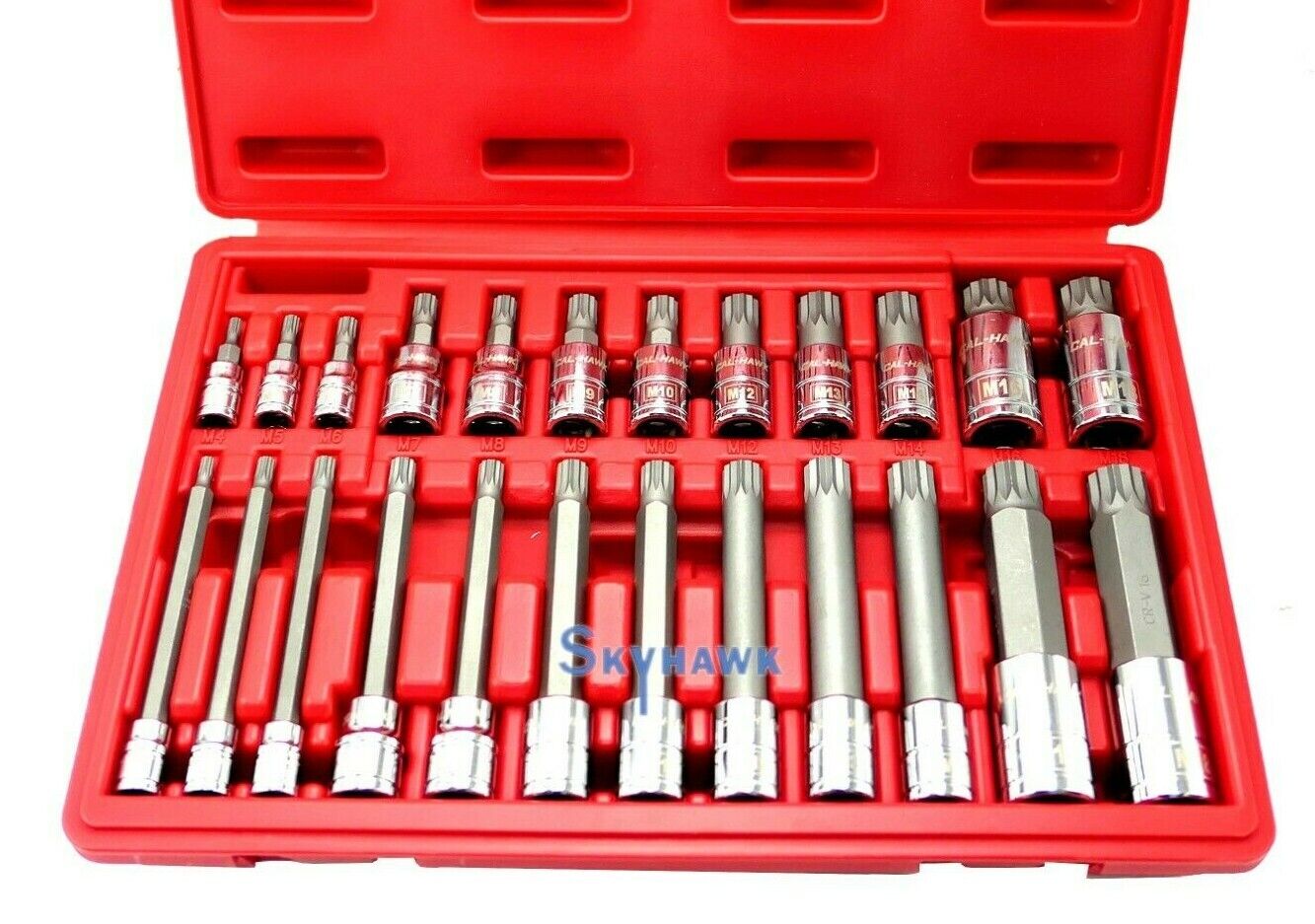 1/4 Inch / 3/8 Inch / 1/2 Inch Drive Tamper-Resistant / XZN Bit Socket Set (16-Piece)