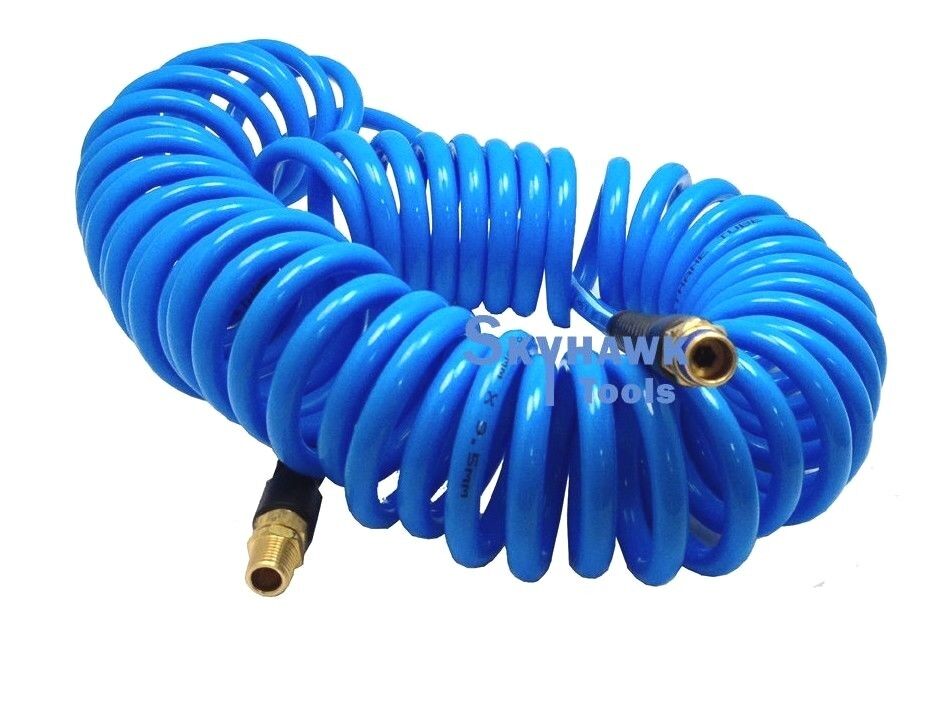 Cal Hawk Tools BAHAC230B 1/4" x 30' Blue Recoil Polyurethane Air Hose - skyhawktools