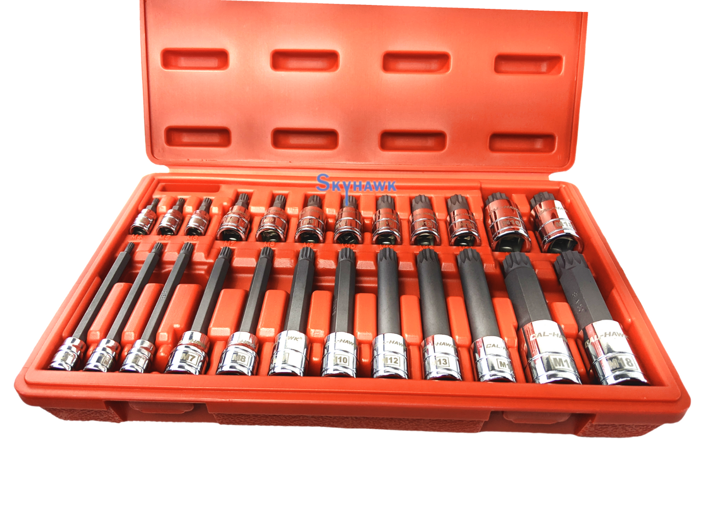 1/4 Inch / 3/8 Inch / 1/2 Inch Drive Tamper-Resistant / XZN Bit Socket Set (16-Piece)