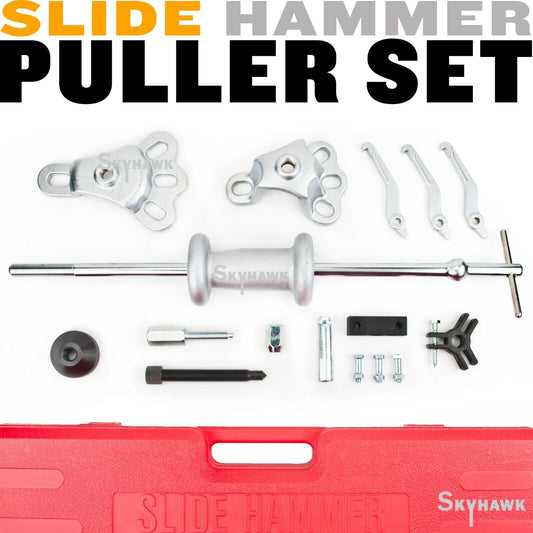 17 Pc 9 Way Slide Hammer Dent Gear Bearing Axle Hub Puller Auto Body Repair Kit