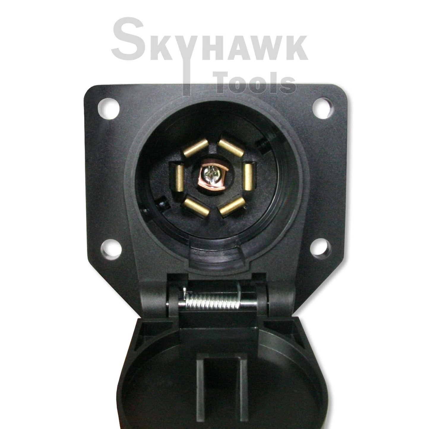 7 WAY ROUND TRAILER CONNECTOR FEMALE RV  LIGHT PLUG CONNECTOR 7 Poles - skyhawktools