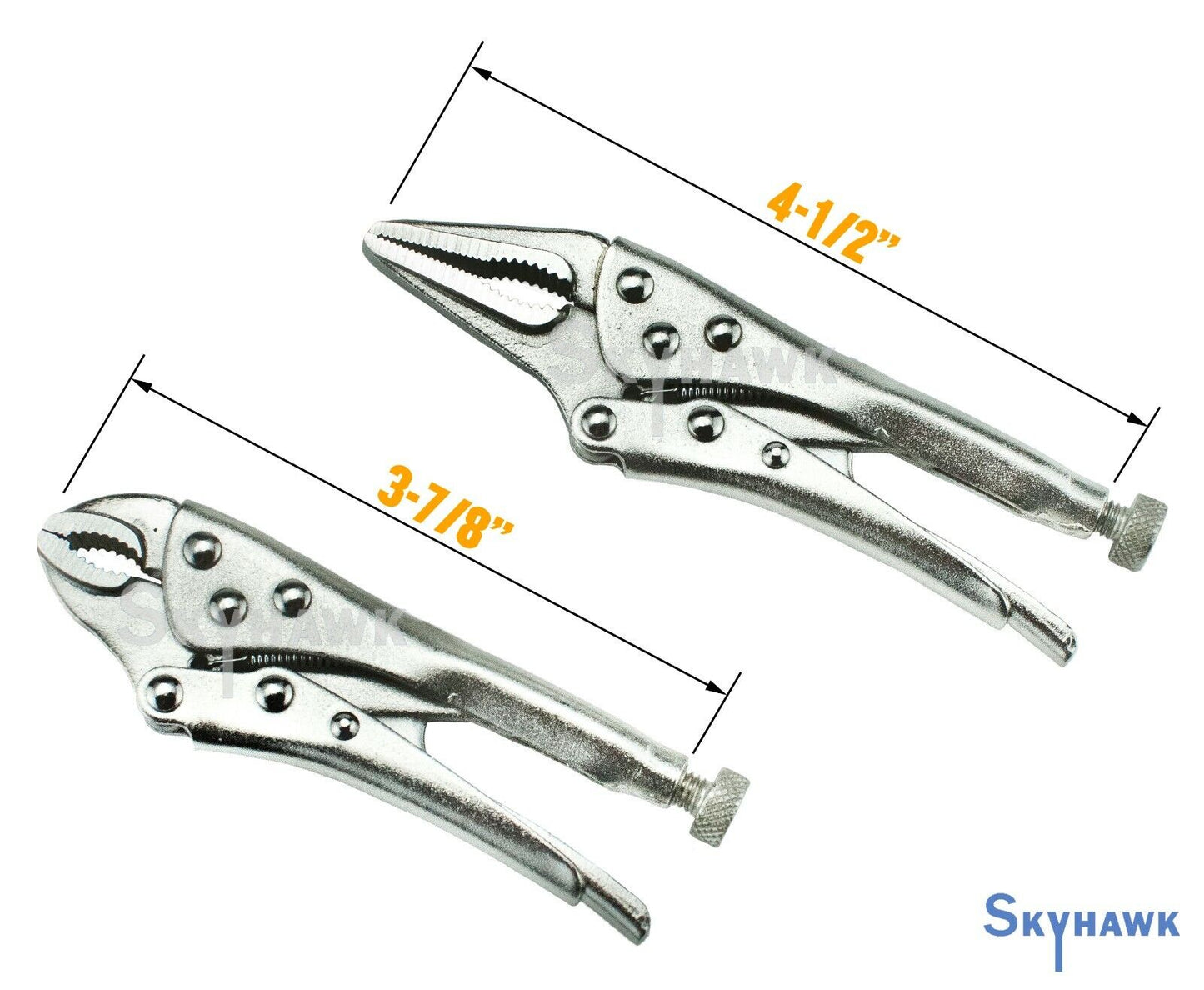 2pc Mini Vise Grips Locking Pliers 4" and 5"