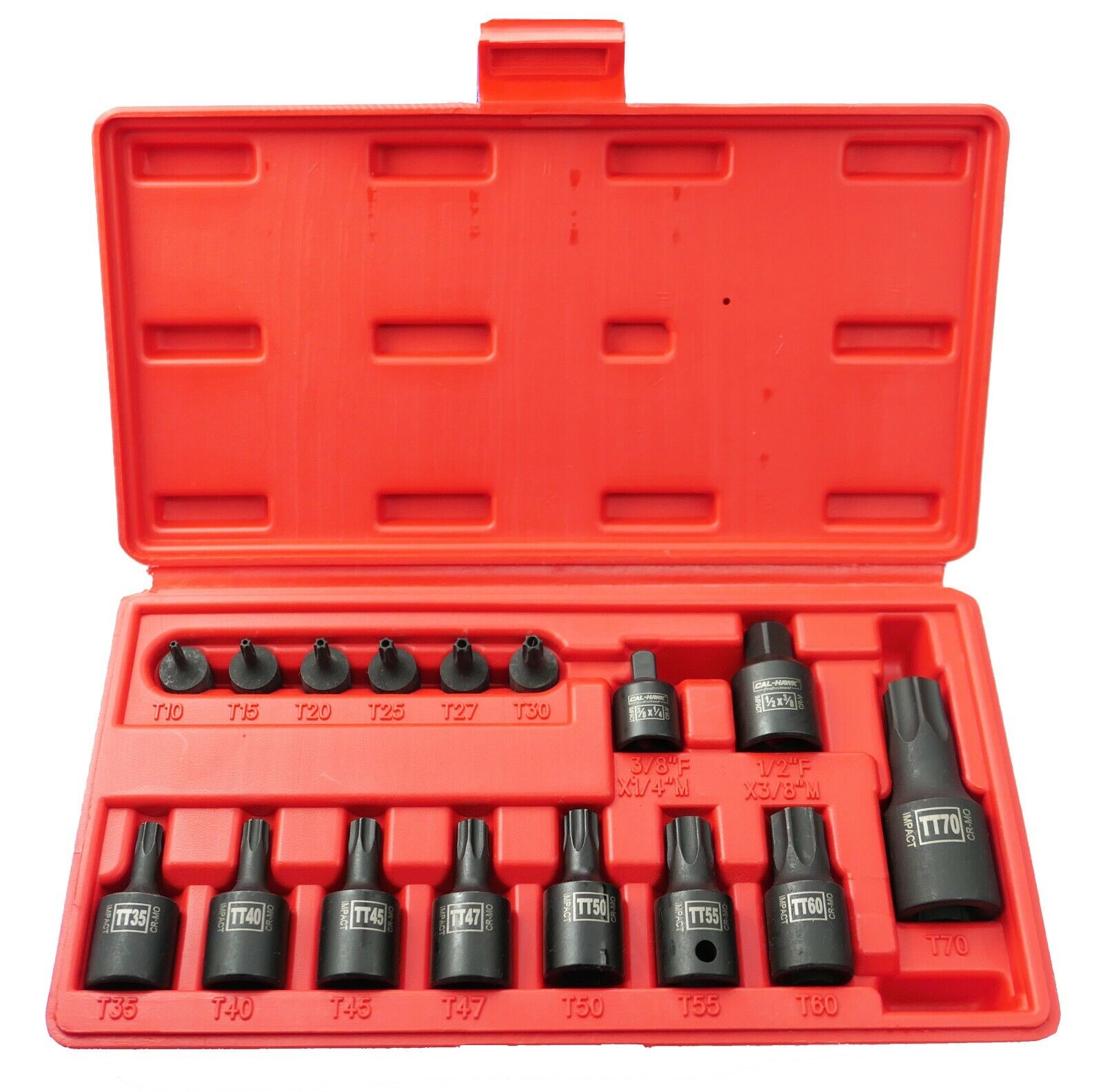 1/4 Inch / 3/8 Inch / 1/2 Inch Drive Tamper-Resistant Star Bit Impact Socket Set (16-Piece) - skyhawktools