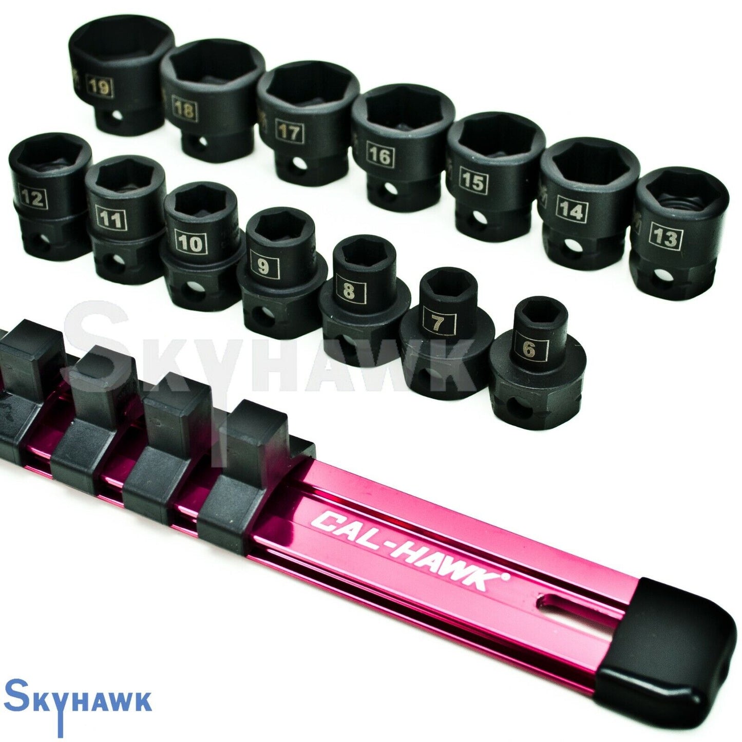 3/8 Inch Drive Low-Profile Impact Socket Set (14-Piece - Metric)