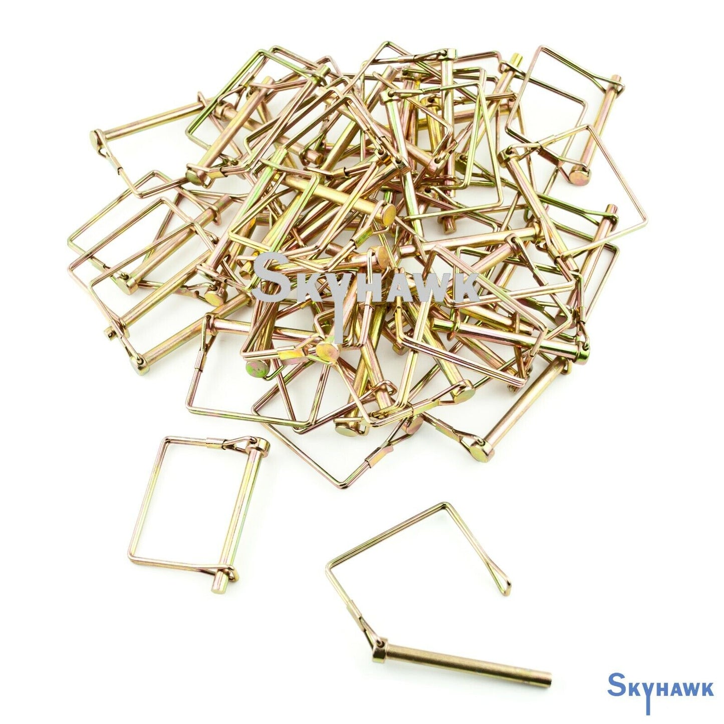 50 PACK LOT 1/4" COUPLER SAFETY PIN SNAP LOCK TRAILER SQUARE HANDLE TOWING HITCH