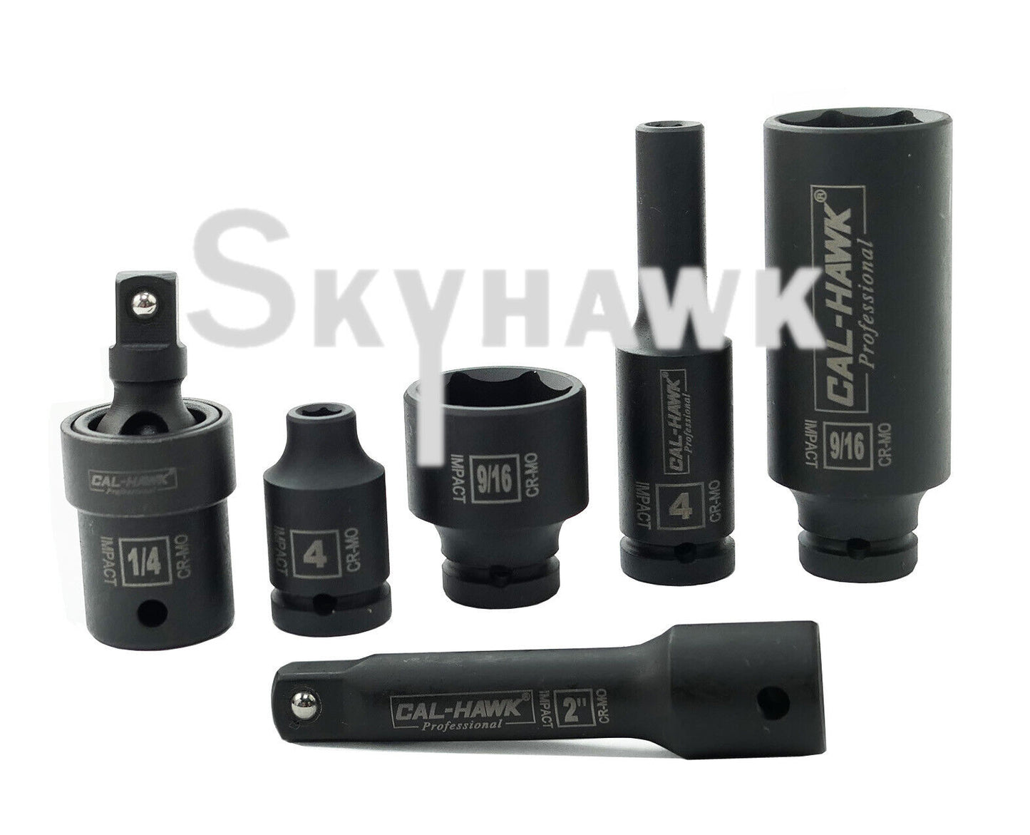 1/4 Inch Drive Deep / Standard Impact Socket Set (51-Piece - SAE / Metric) - skyhawktools