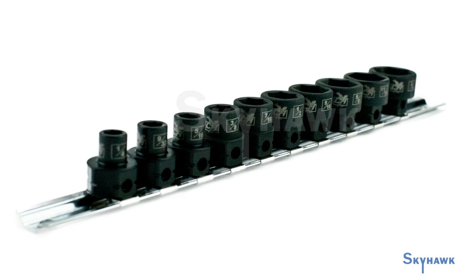 3/8 Inch Drive Low-Profile Impact Socket Set (10-Piece - SAE) - skyhawktools