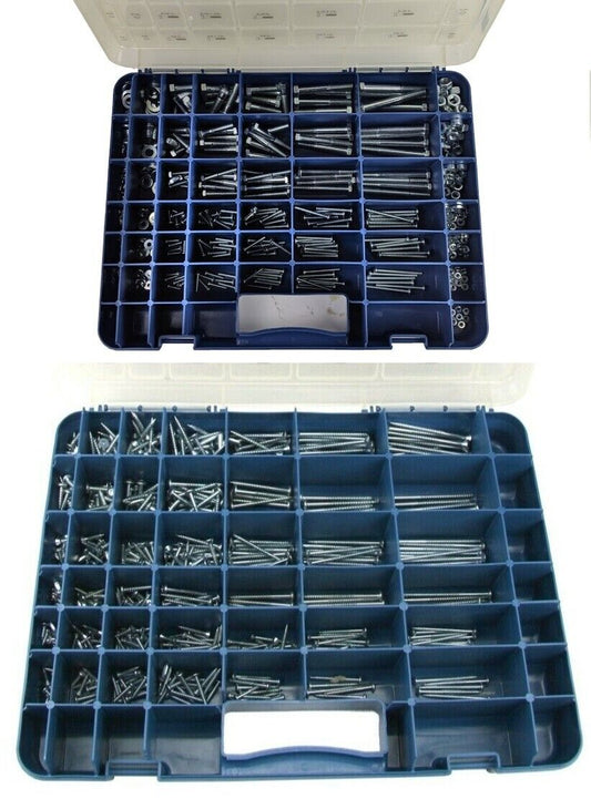 1050 PC PIECES STANDARD SIZE NUT AND BOLT SCREW ASSORTMENT HARDWARE KIT