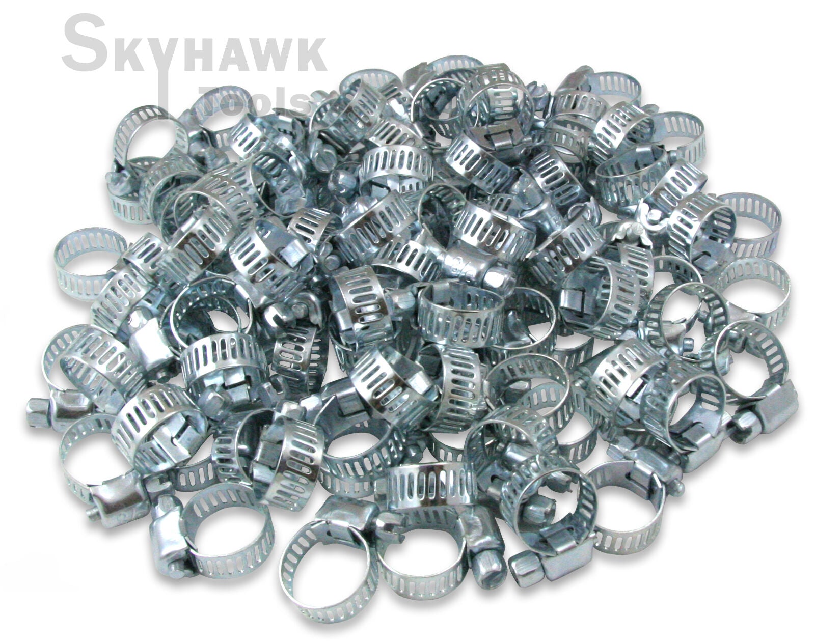 100-Pc. 1/4" - 5/8" Adjustable Worm Gear Hose Clamp Set  for Air, Auto & Garden - skyhawktools