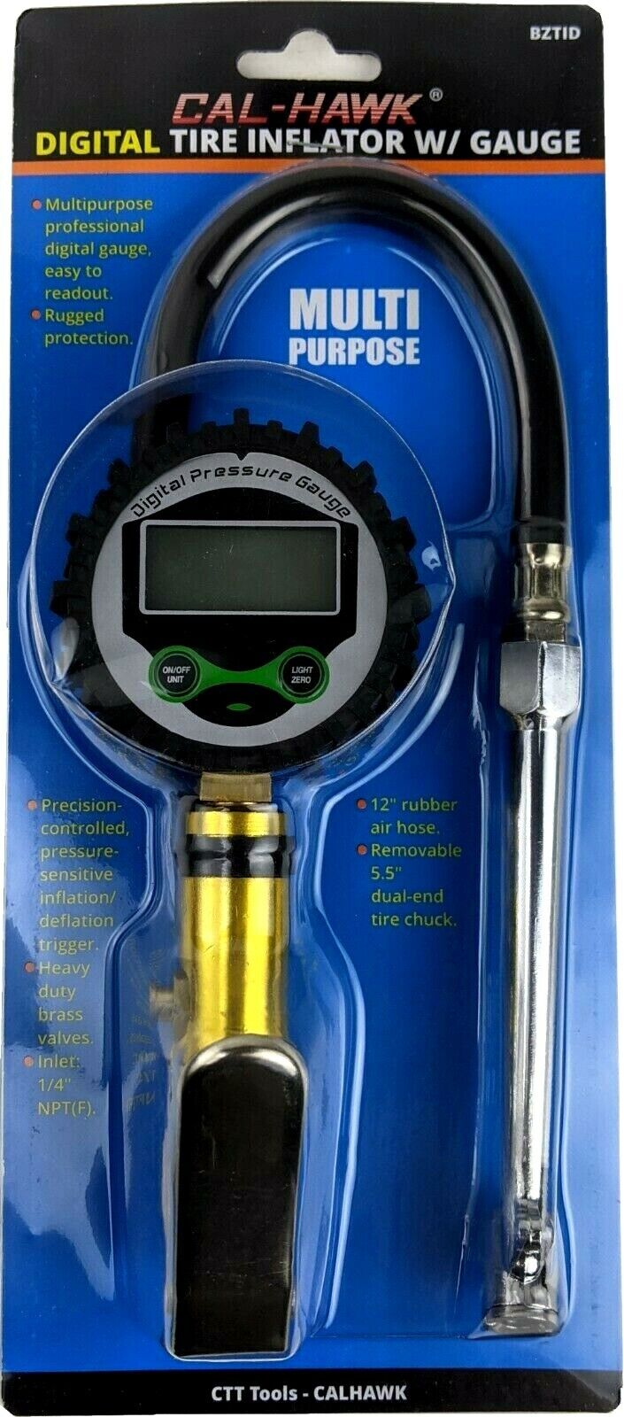 Digital Tire Inflator with Pressure Gauge Air Chuck for Truck/Car/Bike