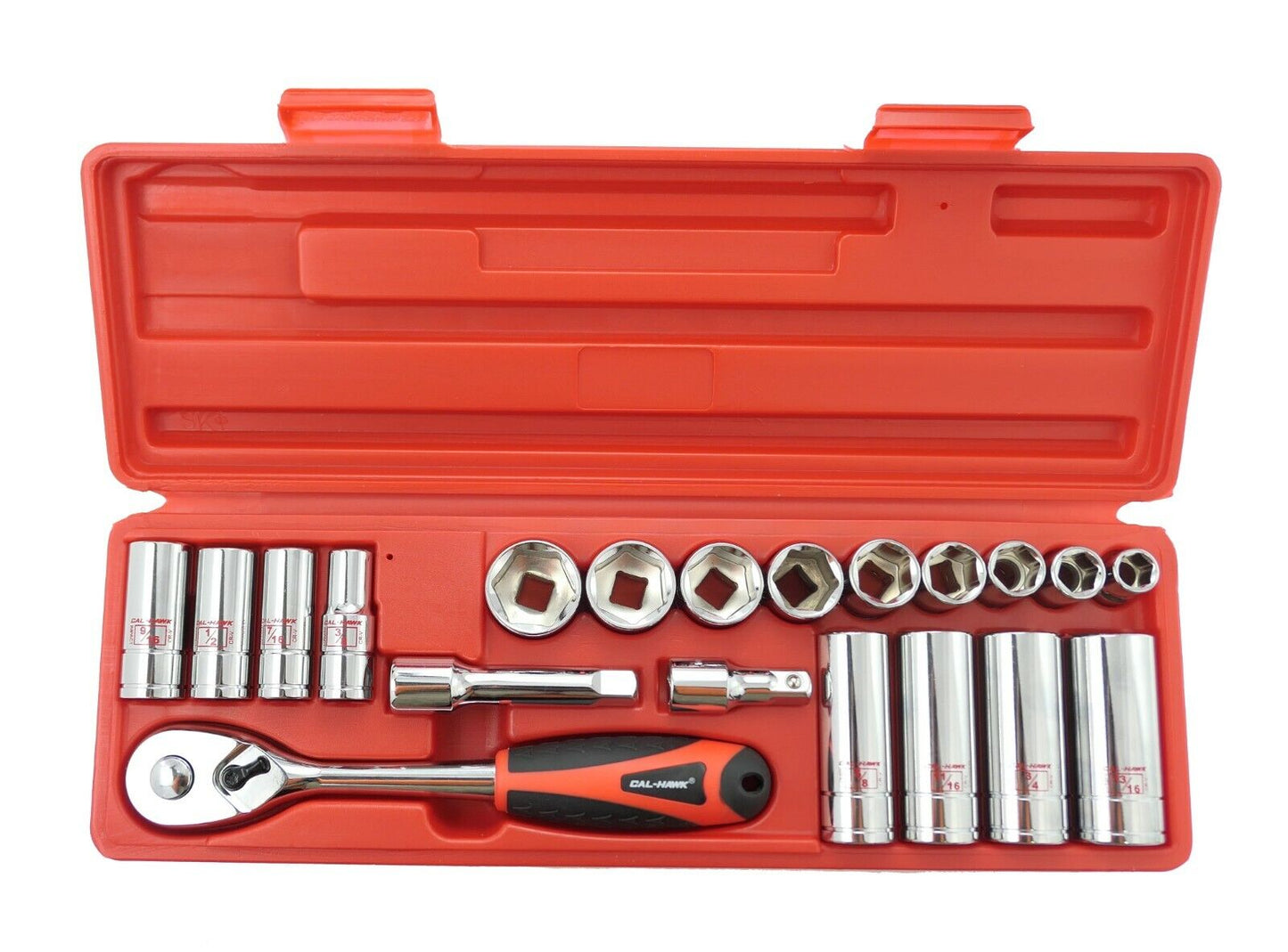 3/8 Inch Drive Deep / Standard Socket Set (20-Piece - SAE)