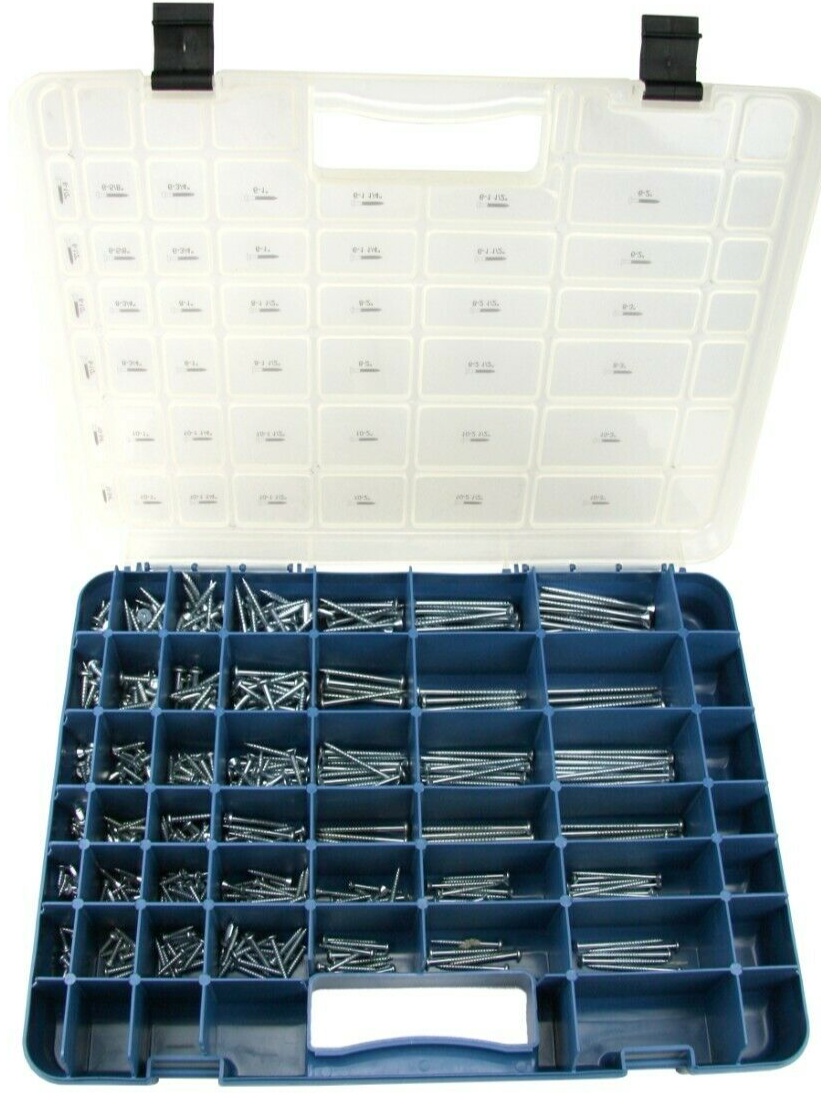 1050 PC PIECES STANDARD SIZE NUT AND BOLT SCREW ASSORTMENT HARDWARE KIT