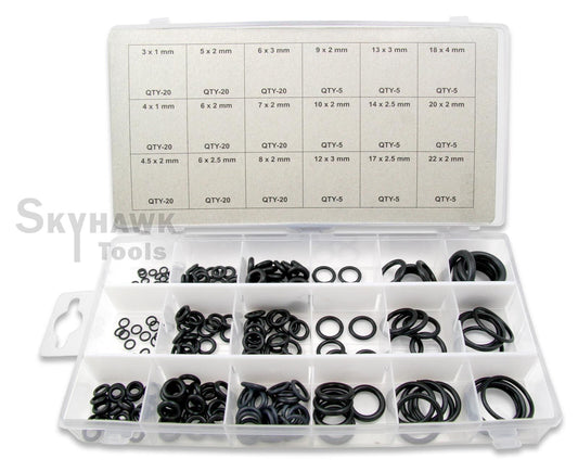 225 O-Ring Assortment Kit METRIC Pneumatic Air Rubber Hydraulic Tool Paintball Set - skyhawktools