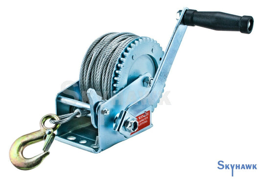 1200lb Boat Winch w/ 65ft Steel Cable Gear Ratio 4:1 Hand Crank Towing RV ATV