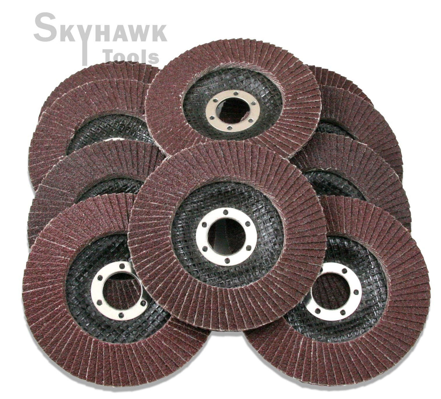 10pc 80 Grit Flap Sanding Grinding Disc 4 1/2" x 7/8" Aluminum Oxide A/O NEW - skyhawktools