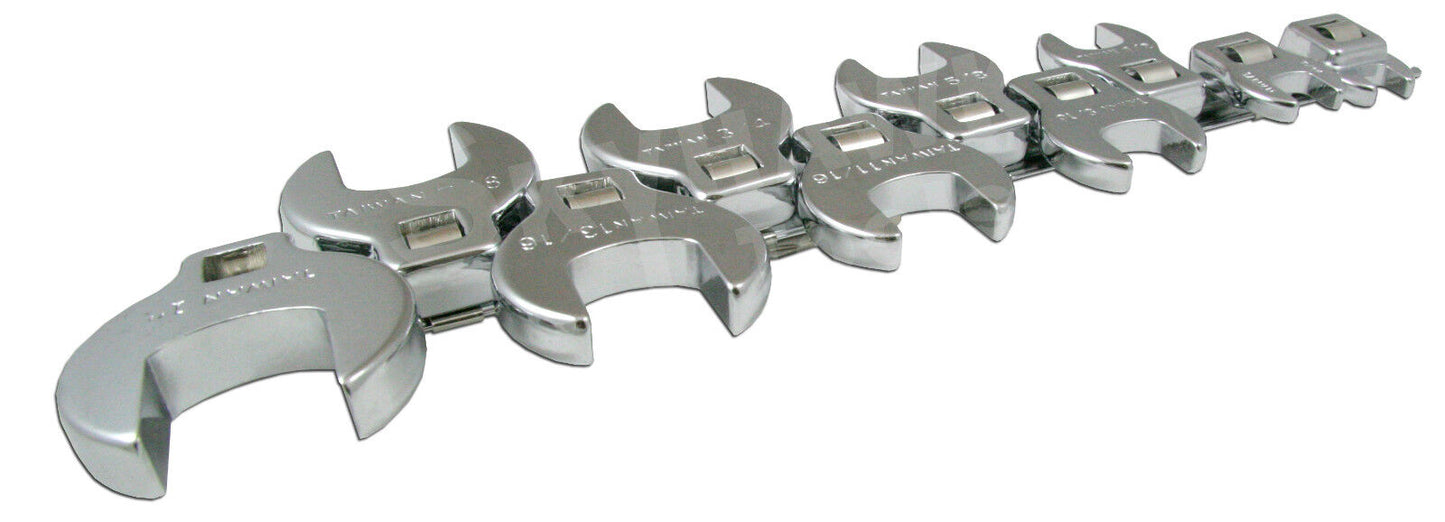 10PC 3/8 DRIVE CROWFOOT WRENCH SET with Holder- SAE - skyhawktools