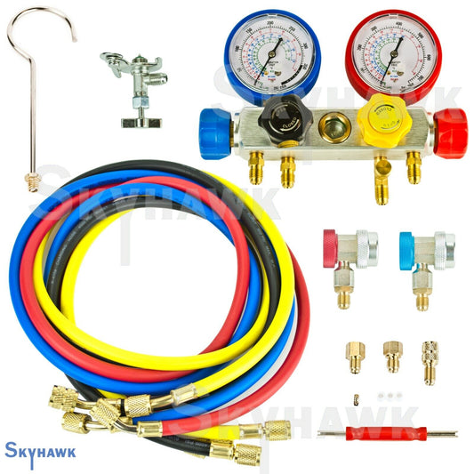 A/C R22 / R134 / R410A Manifold Gauge Set, Test, Evacuate, Recharge Auto