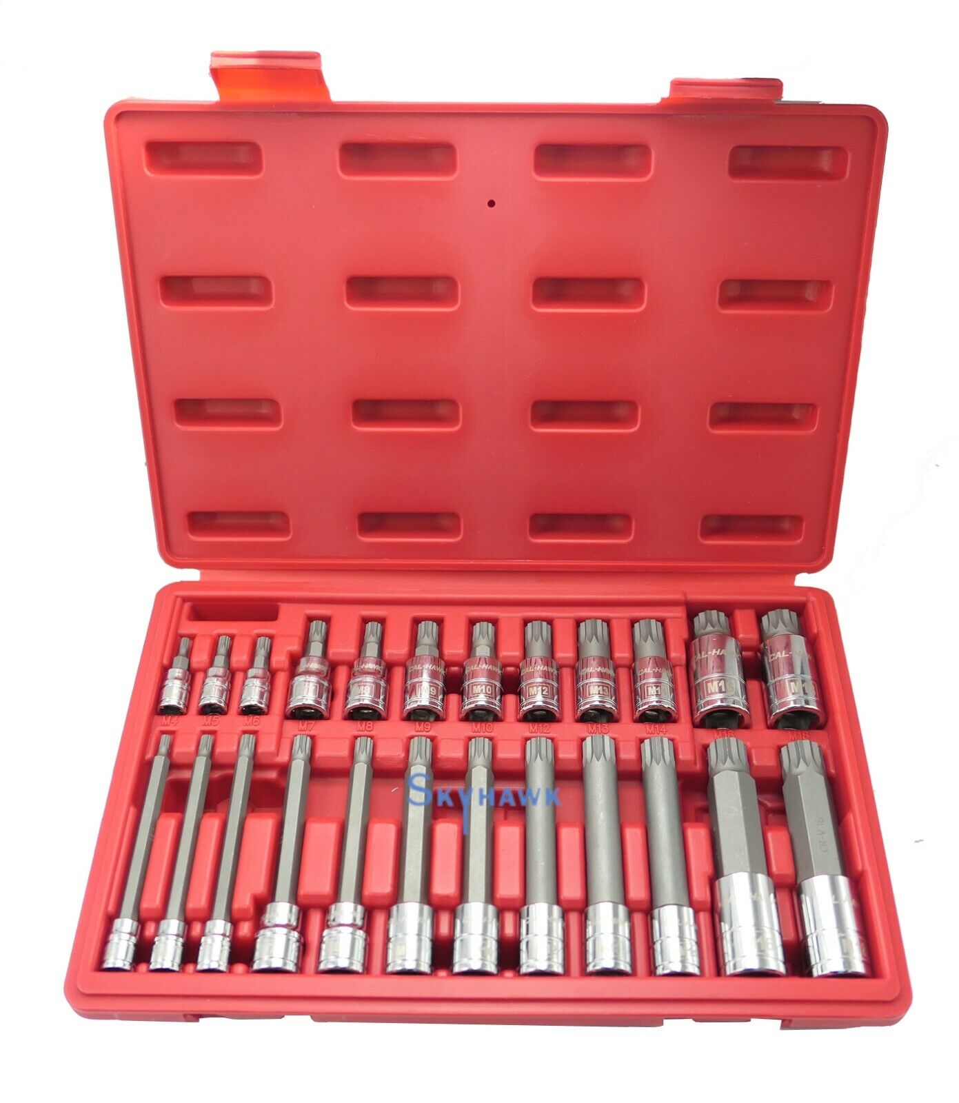 1/4 Inch / 3/8 Inch / 1/2 Inch Drive Tamper-Resistant / XZN Bit Socket Set (16-Piece)