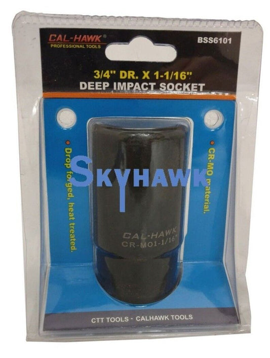 3/4" DR. X 1-1/16" DEEP IMPACT SOCKET 6 POINT SKTchrome vanadium CR-MO MATERIAL