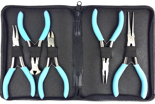 5-PC 6"-7" OL Mini Long Neck Leaf Springs Stainless Steel Matt Handle Pliers Set