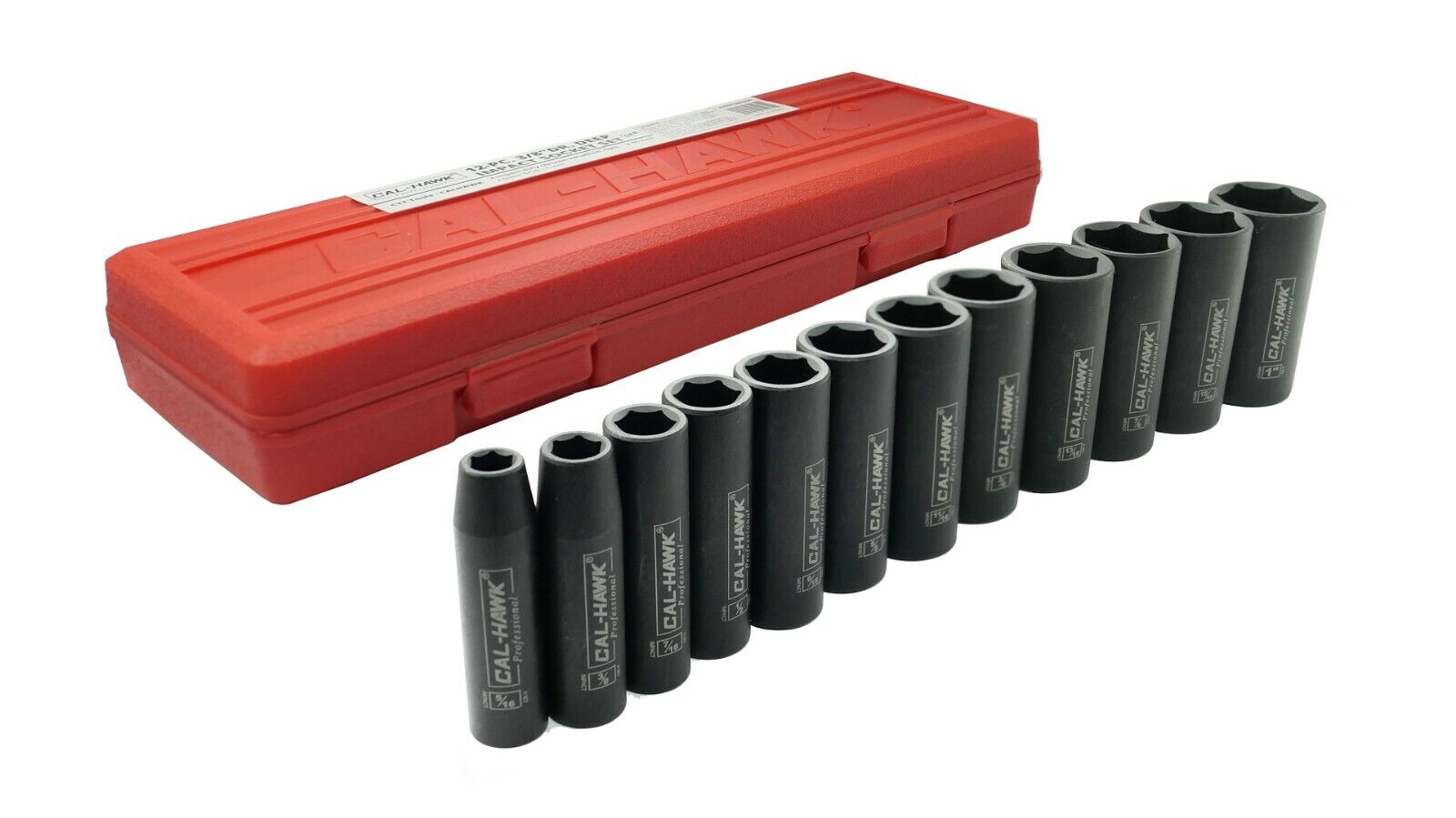 3/8 Inch Drive Deep Impact Socket Set (12-Piece - SAE) - skyhawktools